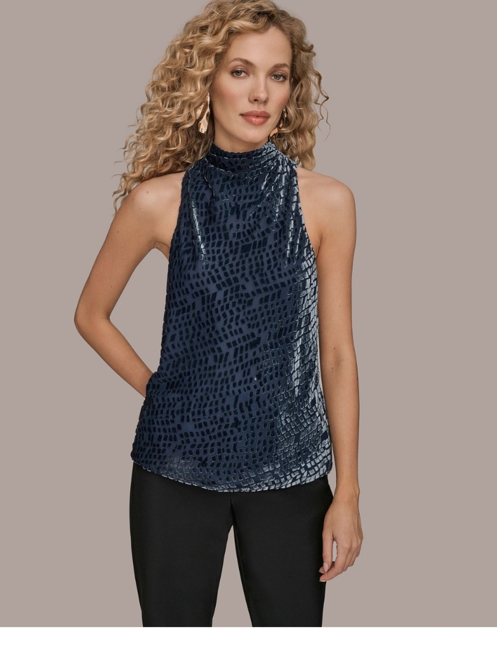 Donna Karan Women’s Sleeveless Cowl Neck Sweater Top, NWT